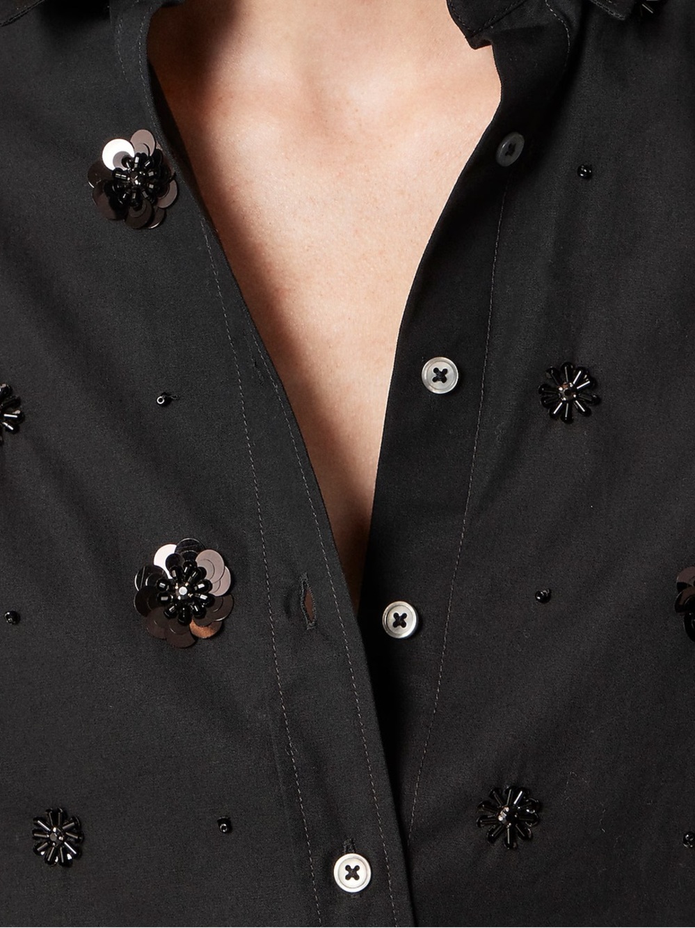 J crew Étienne cropped button-up shirt in embellished cotton poplin - Picture 3 of 5